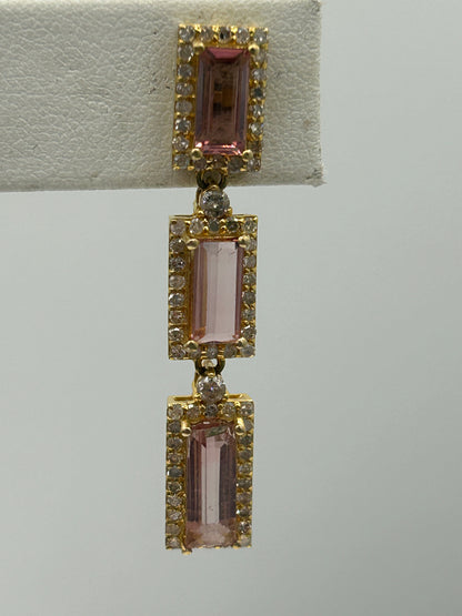 14k Solid Gold Diamond Earring