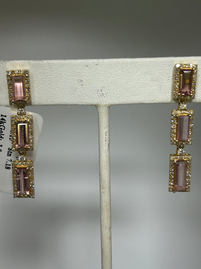 14k Solid Gold Diamond Earring