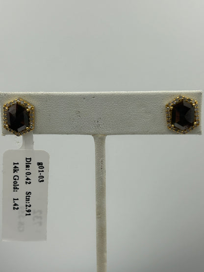 14k Solid Gold Diamond Earring