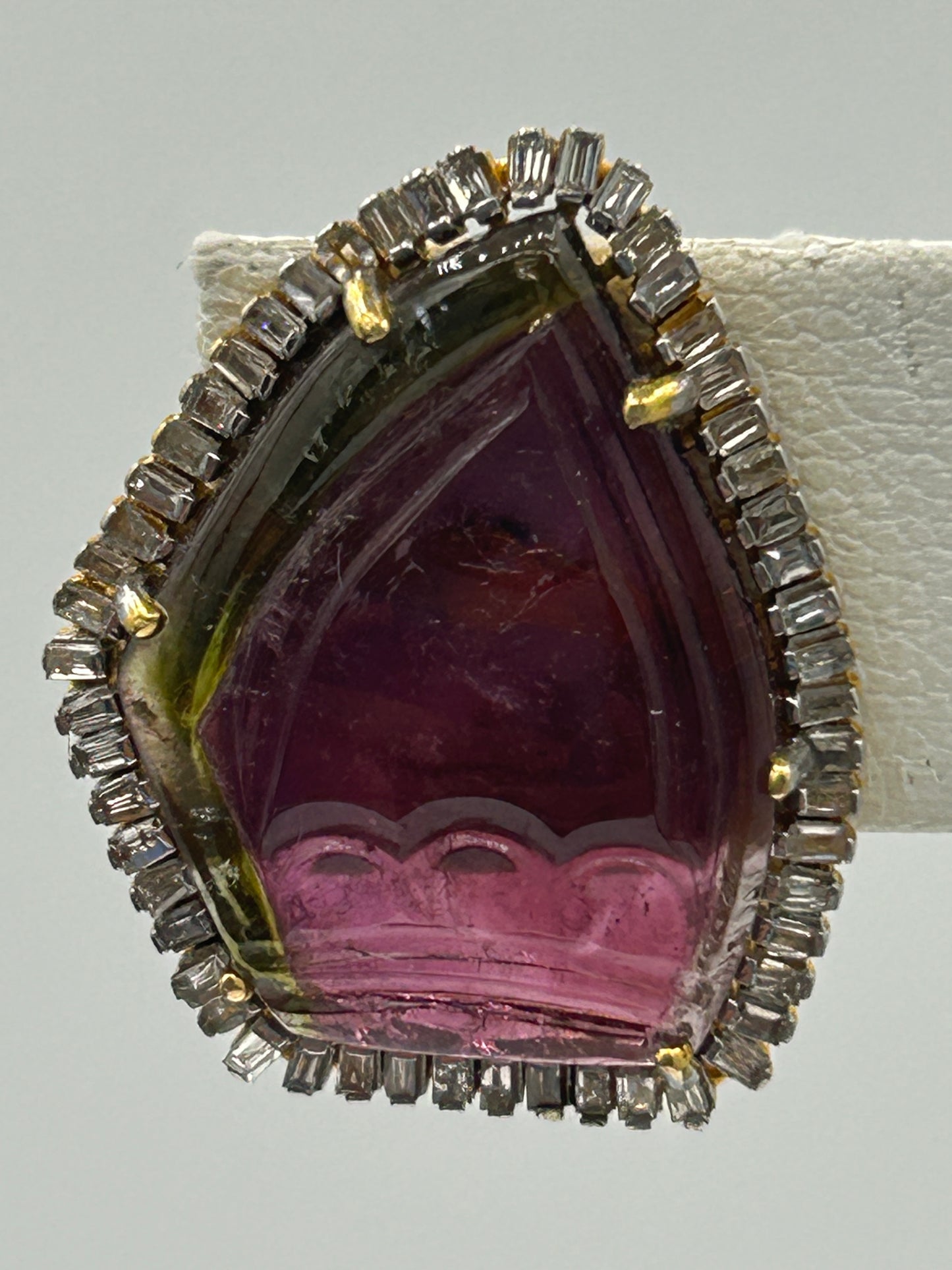 Pink Tourmaline 14k Solid Gold Diamond Earring.14k Solid Gold Diamond Earring..