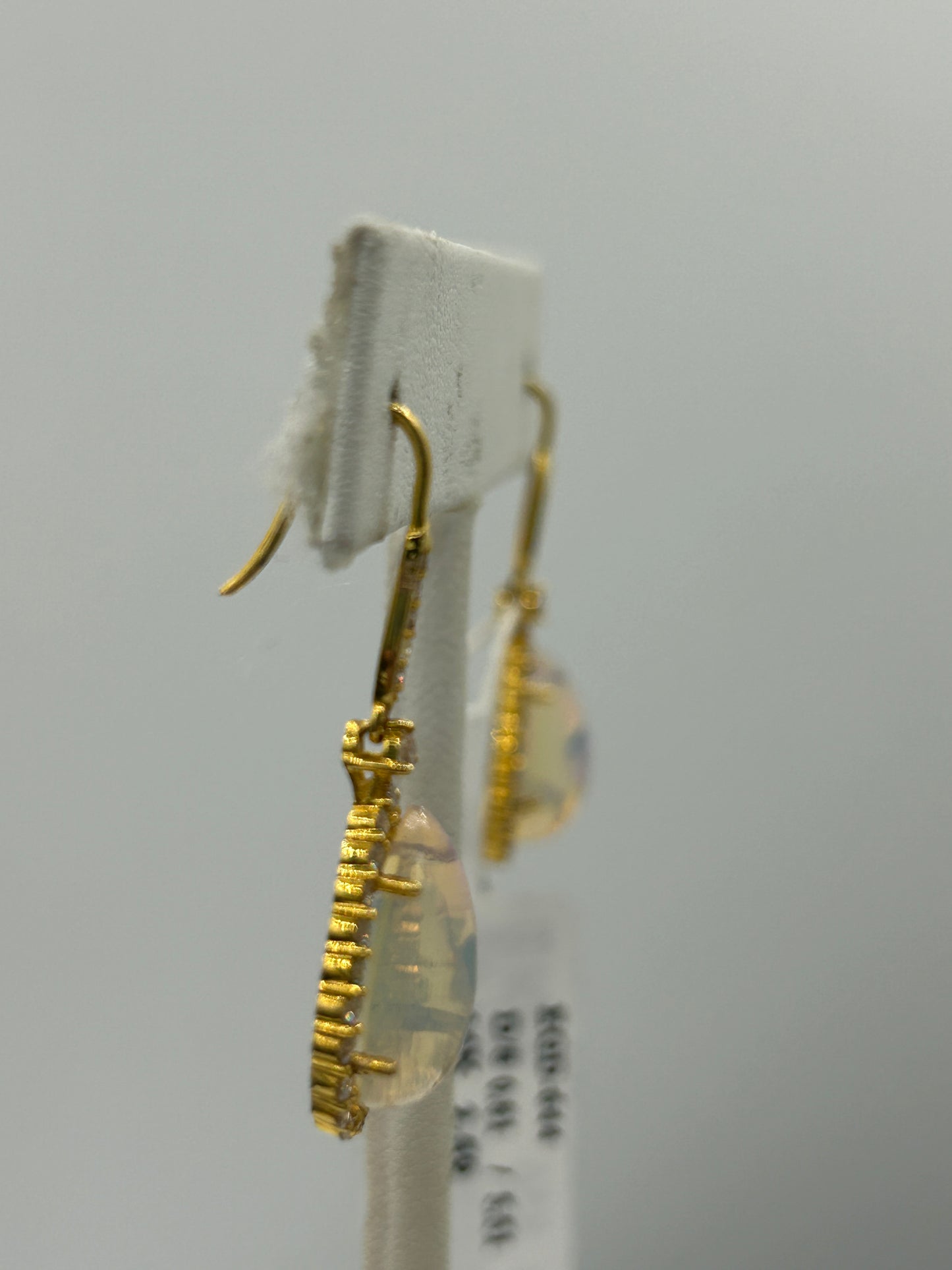 Opal 14k Solid Gold Diamond Earring