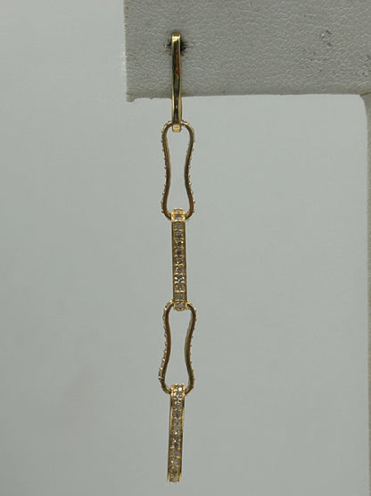 14k Solid Gold Diamond Earring