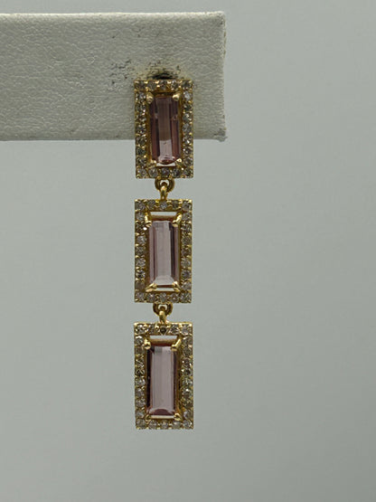 14k Solid Gold Diamond Earring