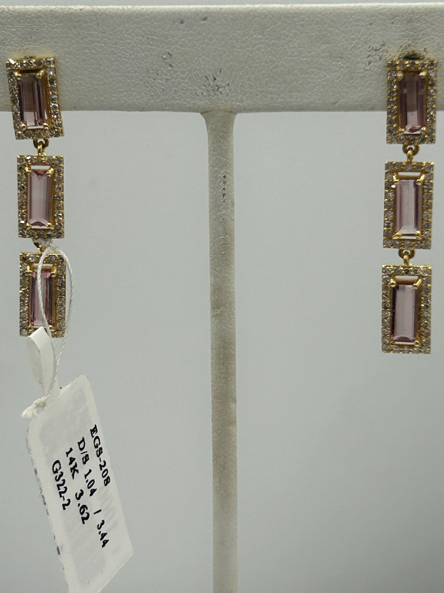 14k Solid Gold Diamond Earring