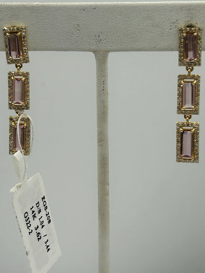 14k Solid Gold Diamond Earring