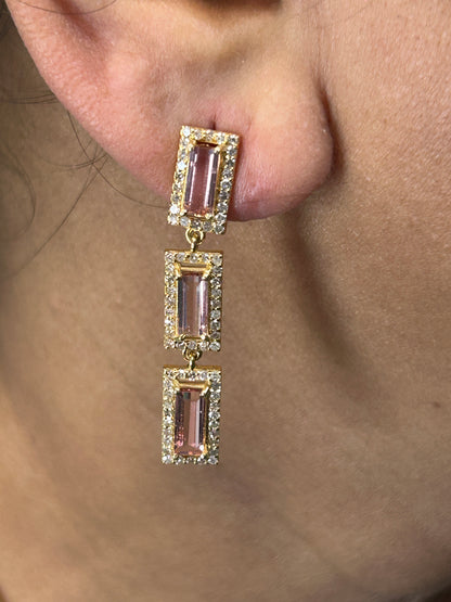 14k Solid Gold Diamond Earring