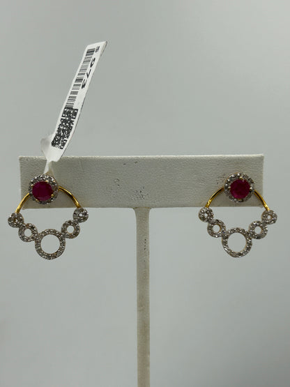 14k Solid Gold Diamond Earring