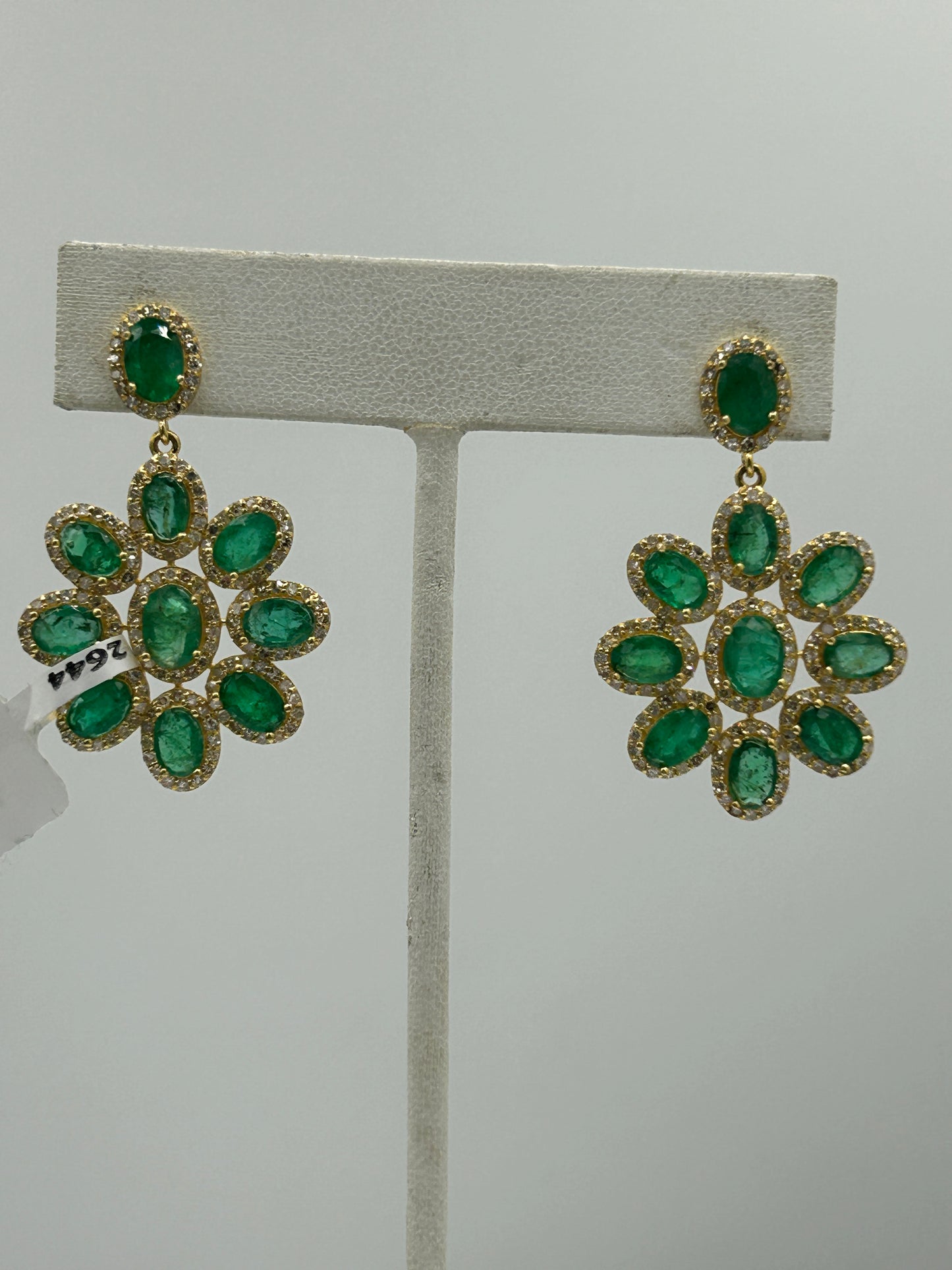 Flower 14k Solid Gold Diamond Earring