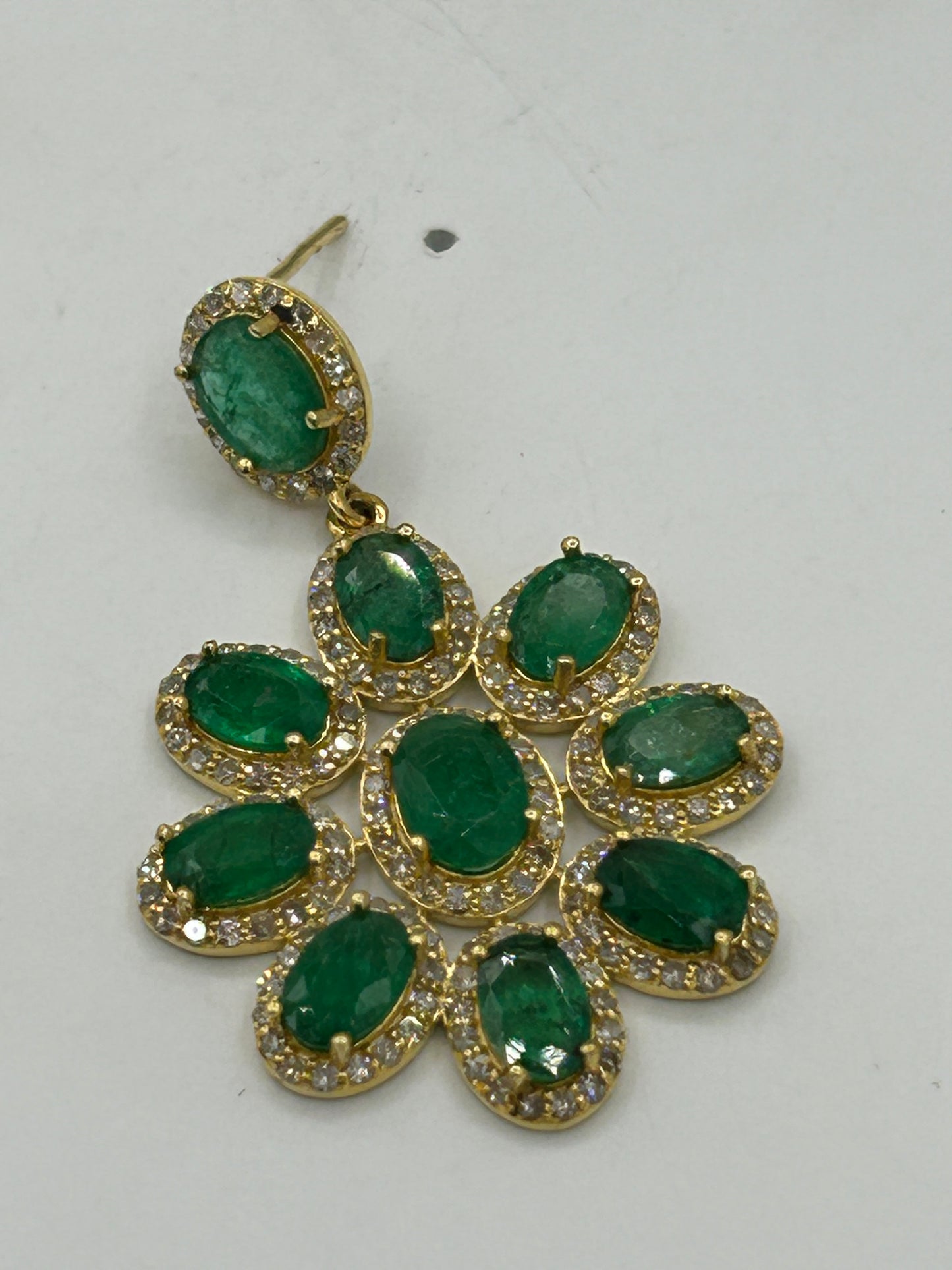 Flower 14k Solid Gold Diamond Earring