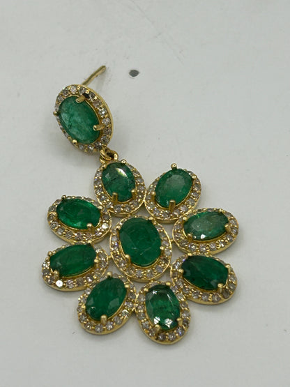 Flower 14k Solid Gold Diamond Earring