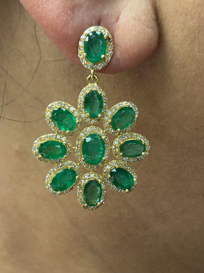 Flower 14k Solid Gold Diamond Earring