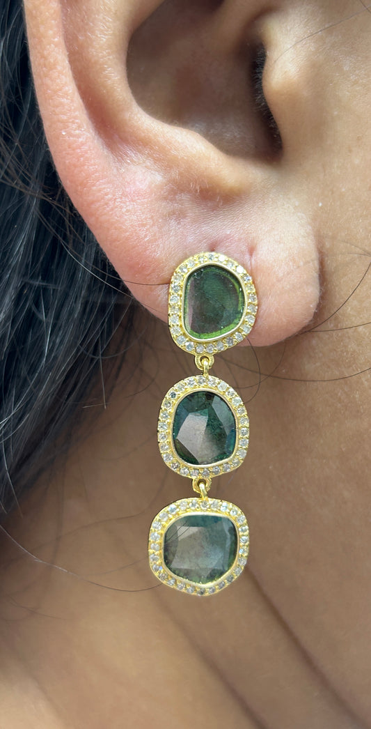 14k Solid Gold Diamond Earring