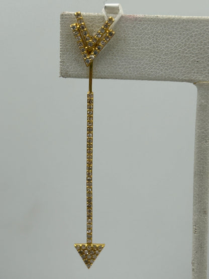 Arrow 14k Solid Gold Diamond Earring