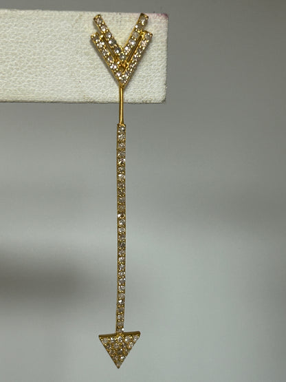 Arrow 14k Solid Gold Diamond Earring