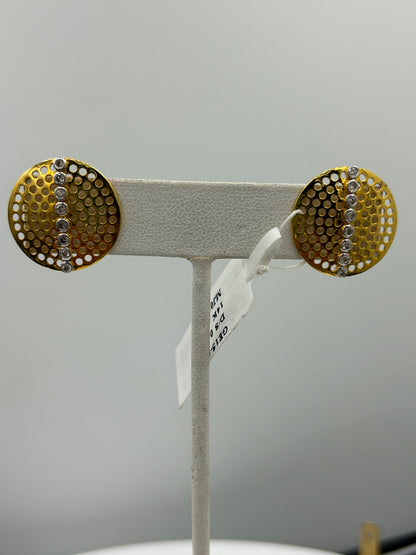 14k Solid Gold Diamond Stud Earring