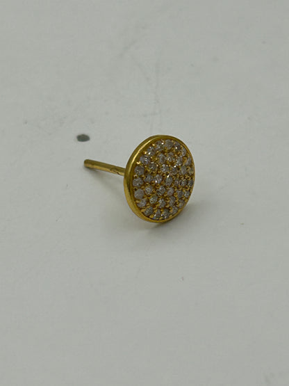 Round 14k Solid Gold Diamond Stud Earring.14k Solid Gold Diamond Earring..