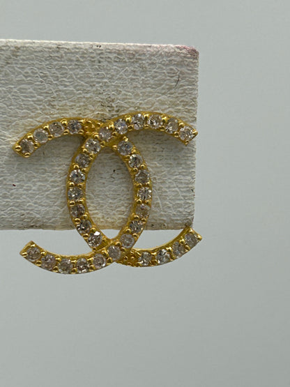 14k Solid Gold Diamond Stud Earring.14k Solid Gold Diamond Earring..