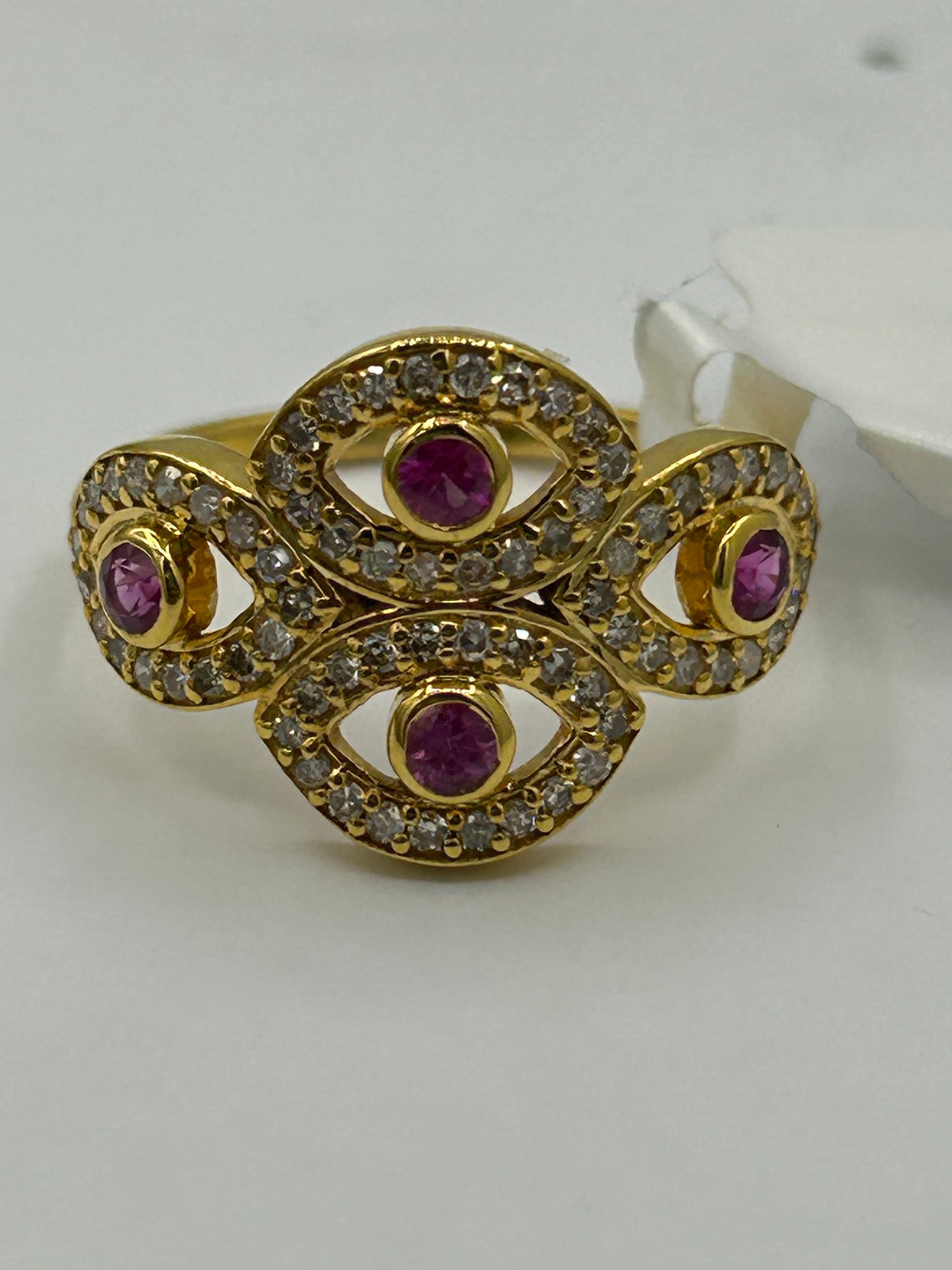 Evil Eye 14k Solid Gold Diamond Rings..