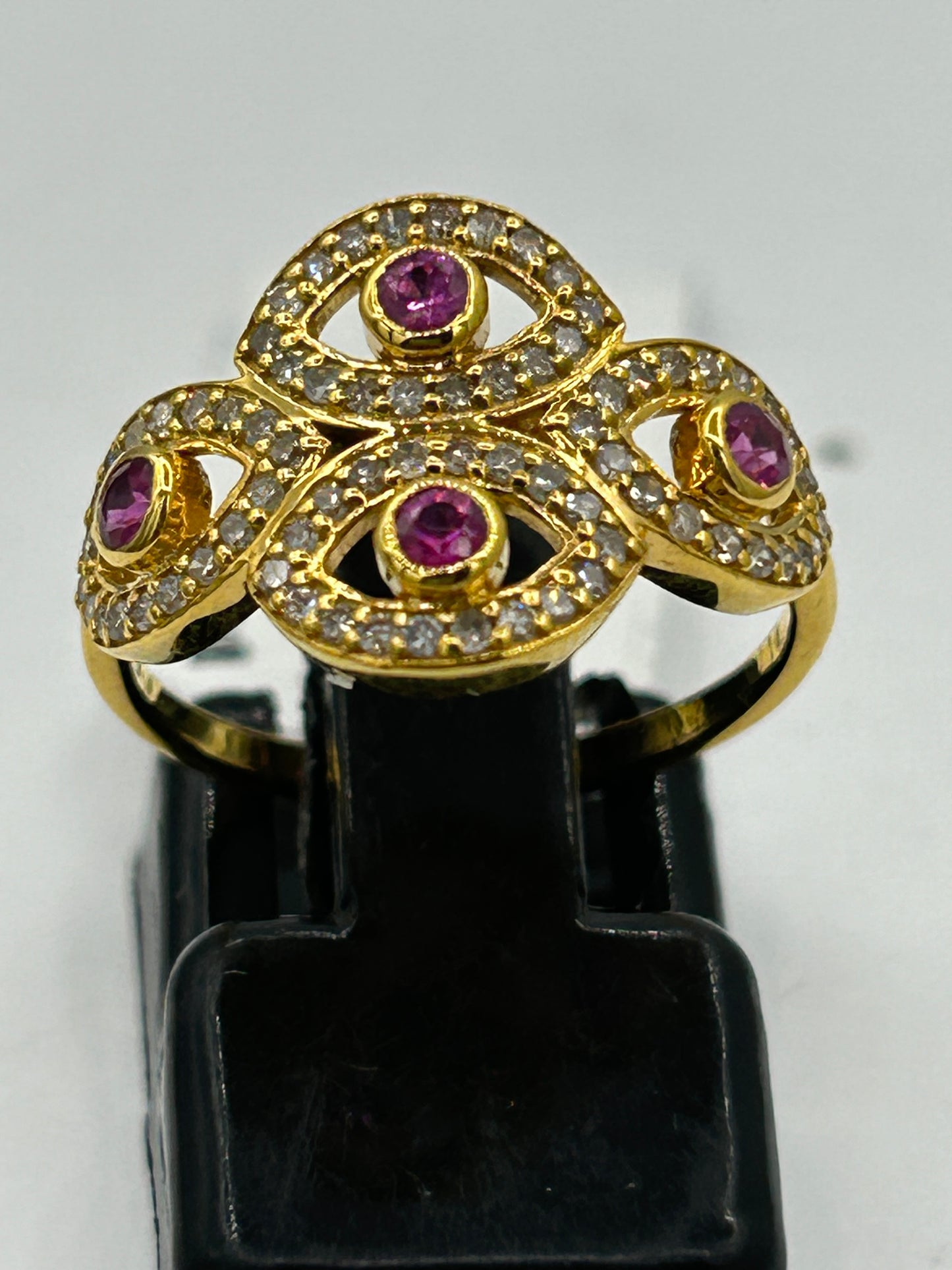Evil Eye 14k Solid Gold Diamond Rings..