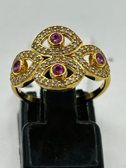 Evil Eye 14k Solid Gold Diamond Rings..