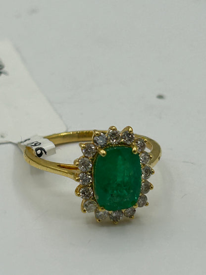 Emerald 14k Solid Gold Diamond Rings