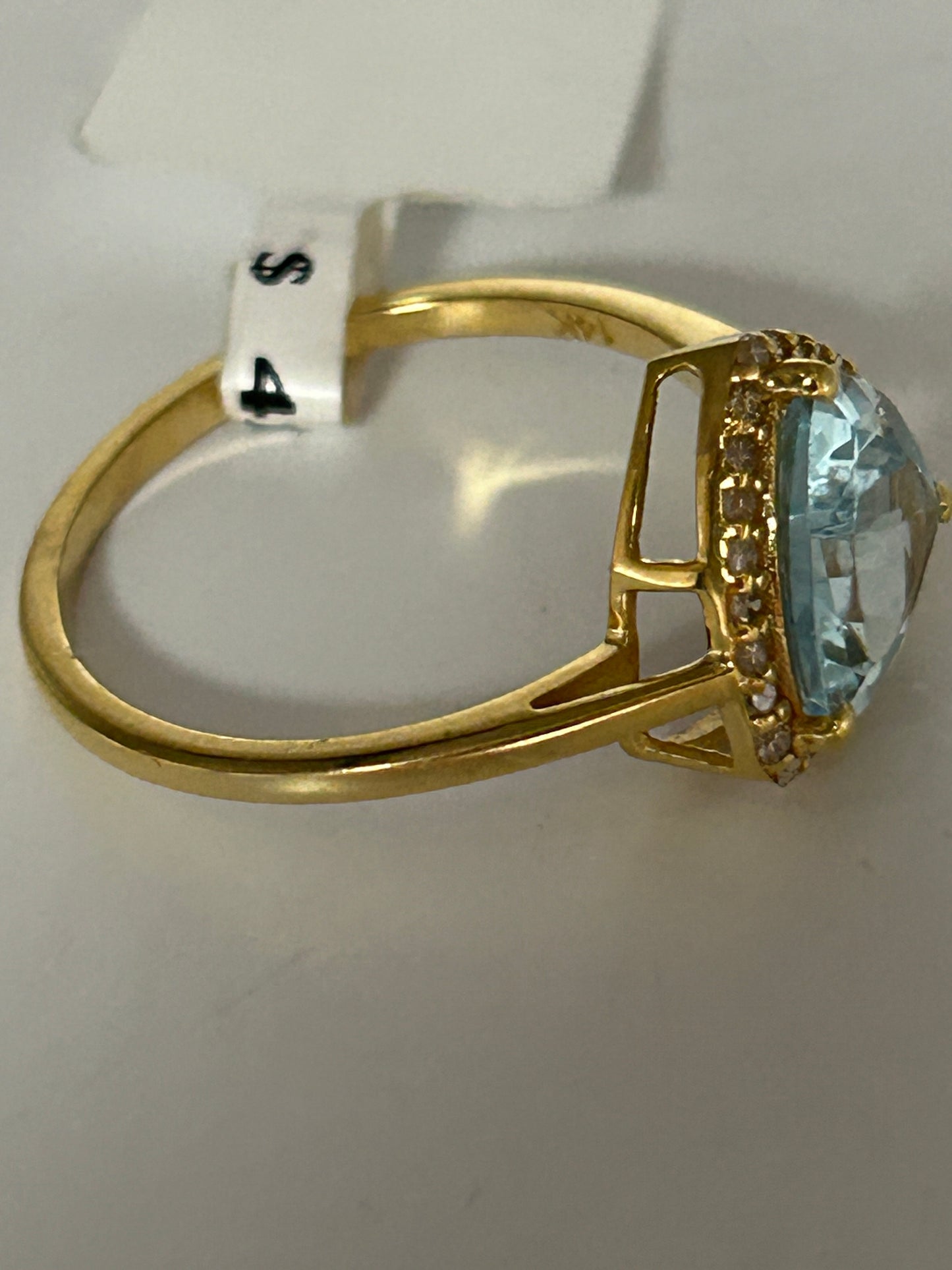 Aqua 14k Solid Gold Diamond Rings..