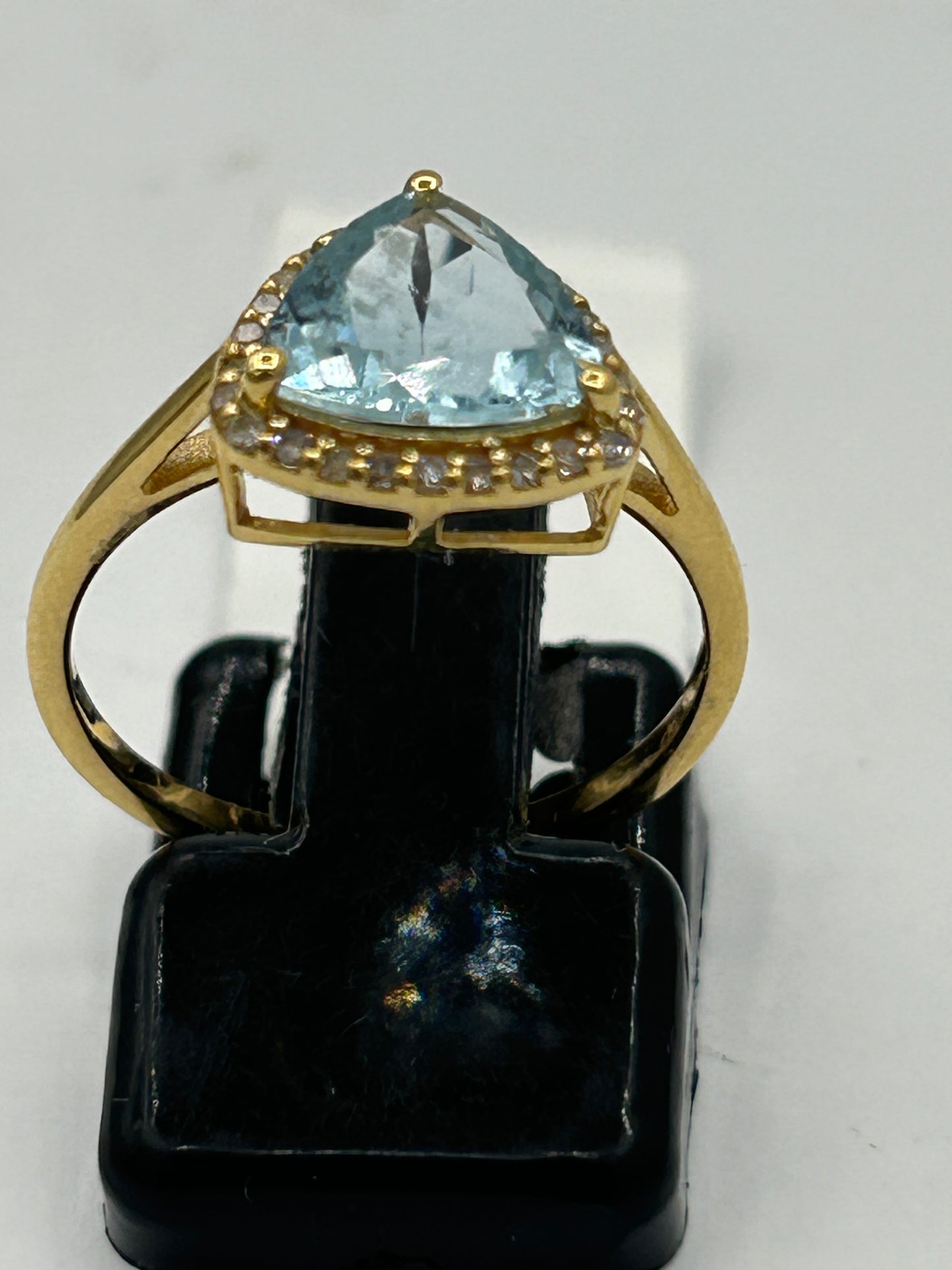 Aqua 14k Solid Gold Diamond Rings..
