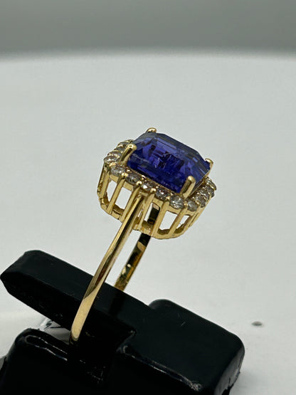 Tanzanite 14k Solid Gold Diamond Rings