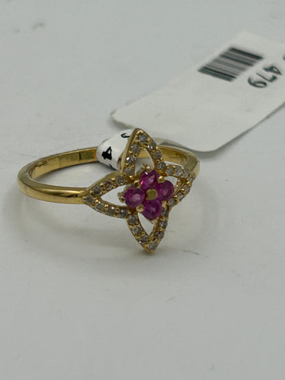 Ruby 14k Solid Gold Diamond Rings..