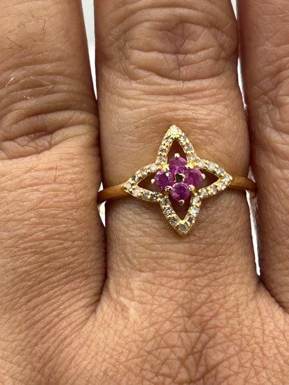 Ruby 14k Solid Gold Diamond Rings..