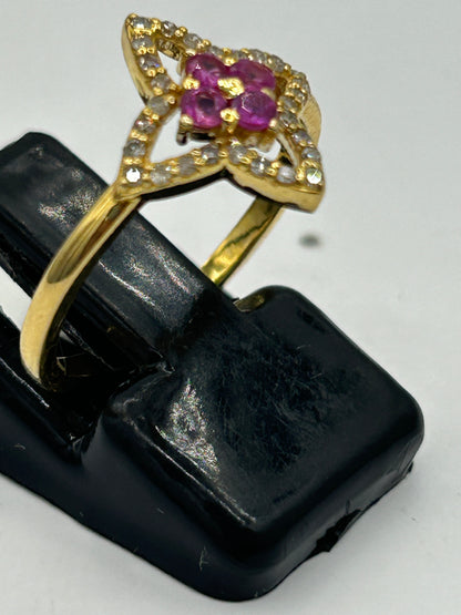Ruby 14k Solid Gold Diamond Rings..