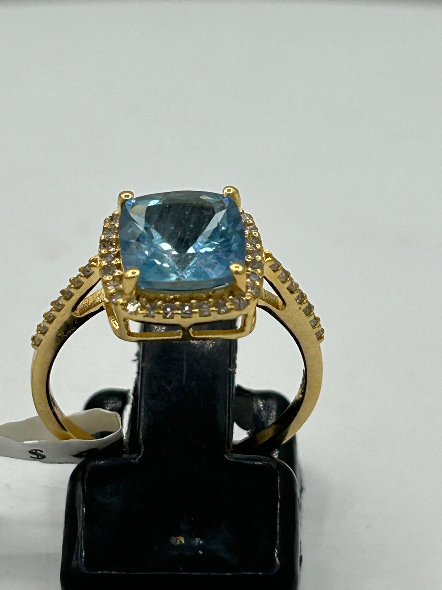 Aqua 14k Solid Gold Diamond Rings..