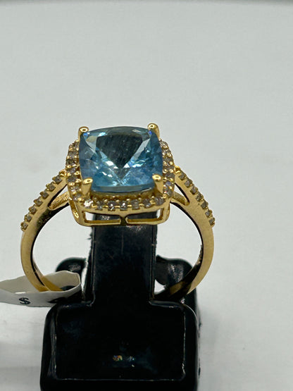Aqua 14k Solid Gold Diamond Rings..