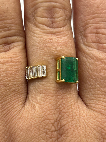 Emerald 14k Solid Gold Diamond Rings..