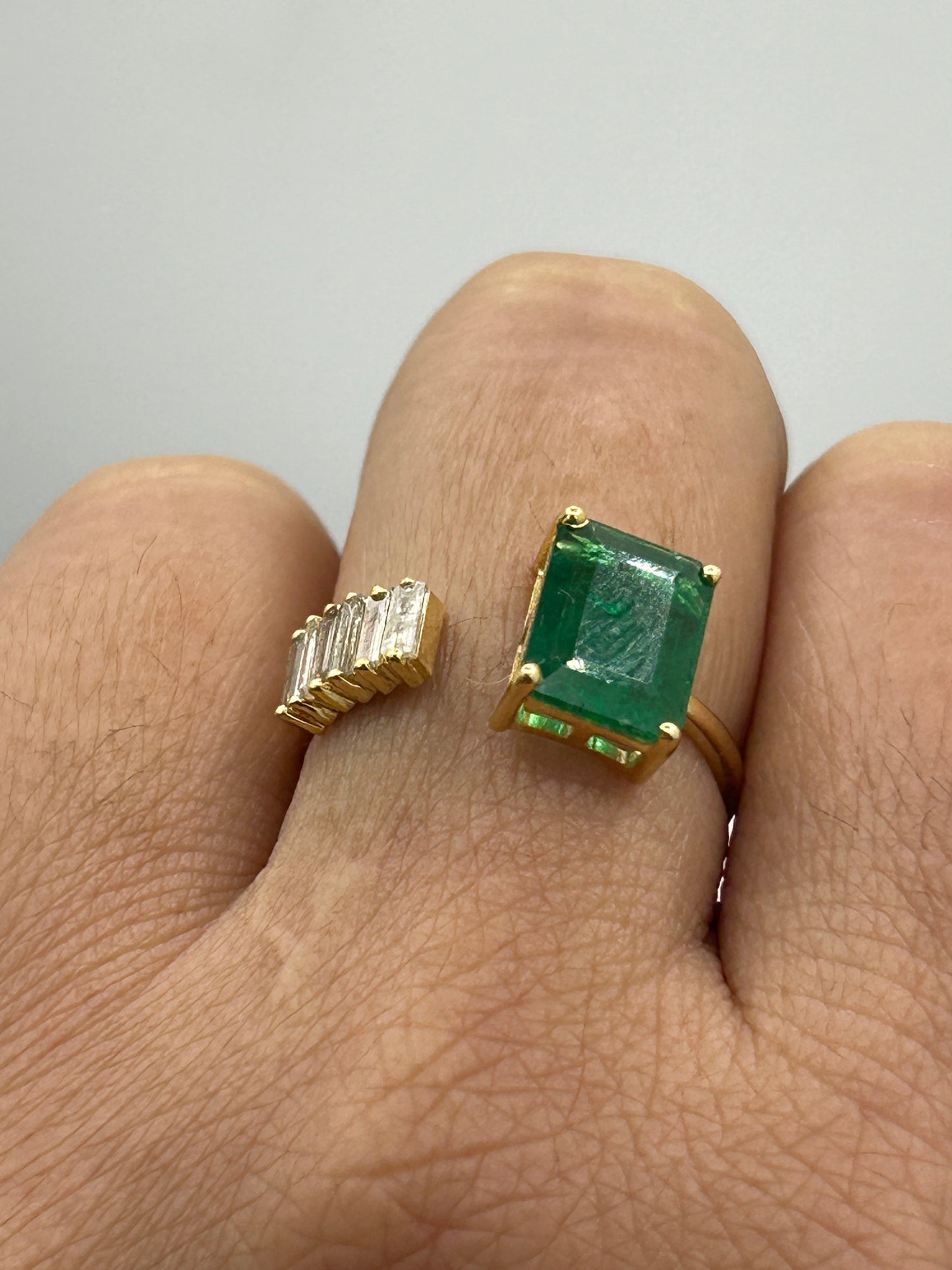 Emerald 14k Solid Gold Diamond Rings..