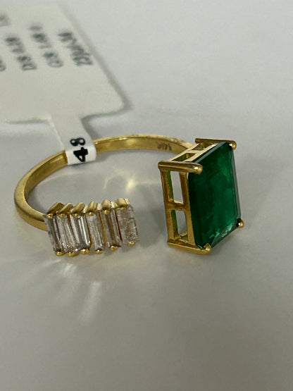 Emerald 14k Solid Gold Diamond Rings..