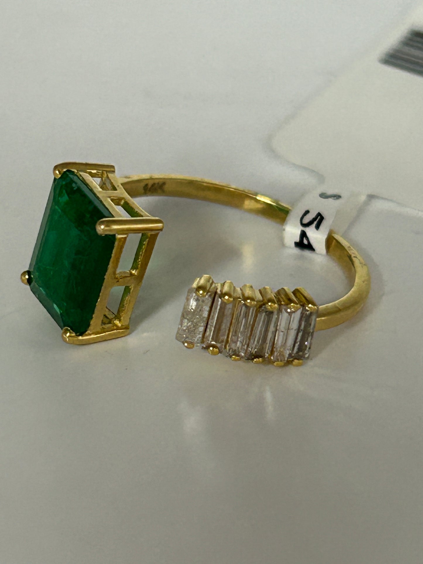 Emerald 14k Solid Gold Diamond Rings..