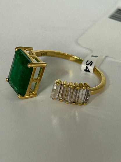 Emerald 14k Solid Gold Diamond Rings..