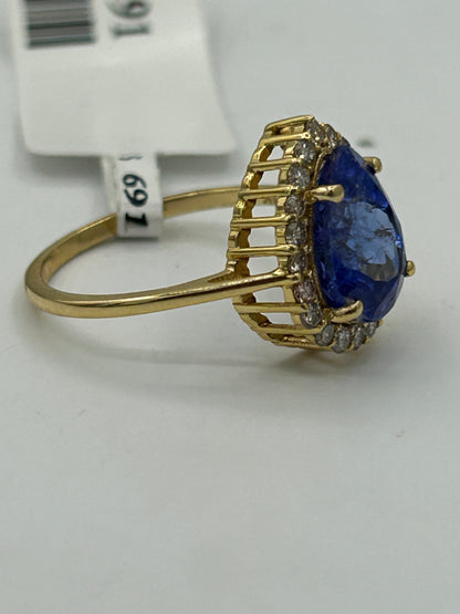 Tanzanite 14k Solid Gold Diamond Rings..