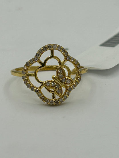 Butterfly 14k Solid Gold Diamond Rings..