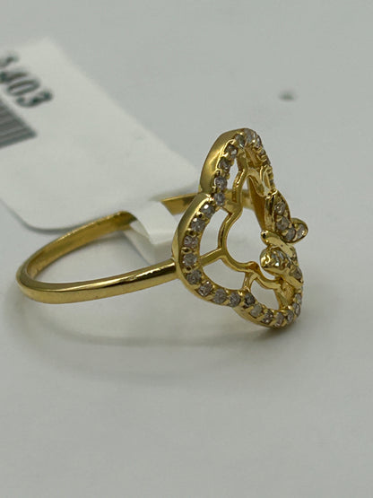 Butterfly 14k Solid Gold Diamond Rings..
