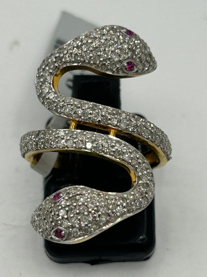 14k Solid Gold Snake Diamond Rings