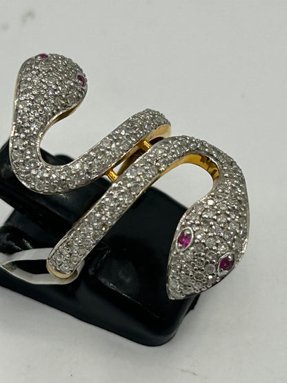 14k Solid Gold Snake Diamond Rings