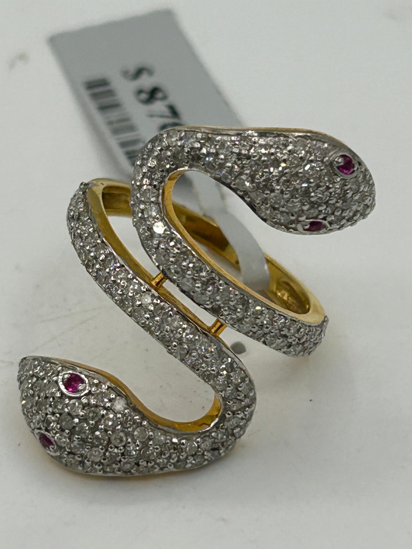 14k Solid Gold Snake Diamond Rings