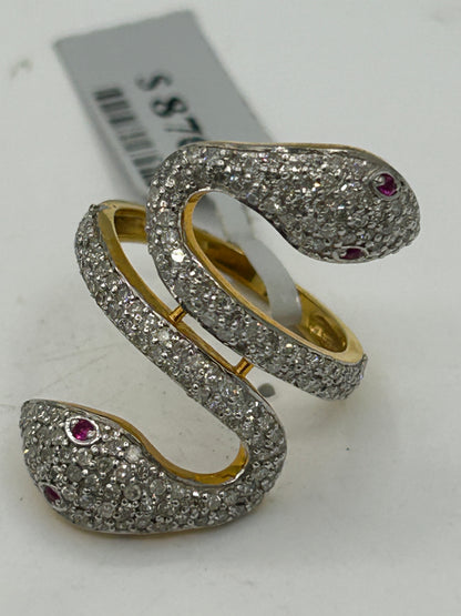 14k Solid Gold Snake Diamond Rings