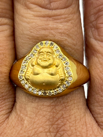 Laughing Buddha 14k Solid Gold Diamond Rings..