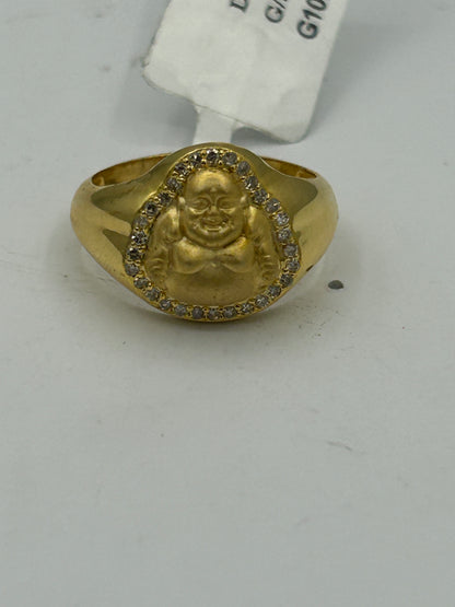 Laughing Buddha 14k Solid Gold Diamond Rings..