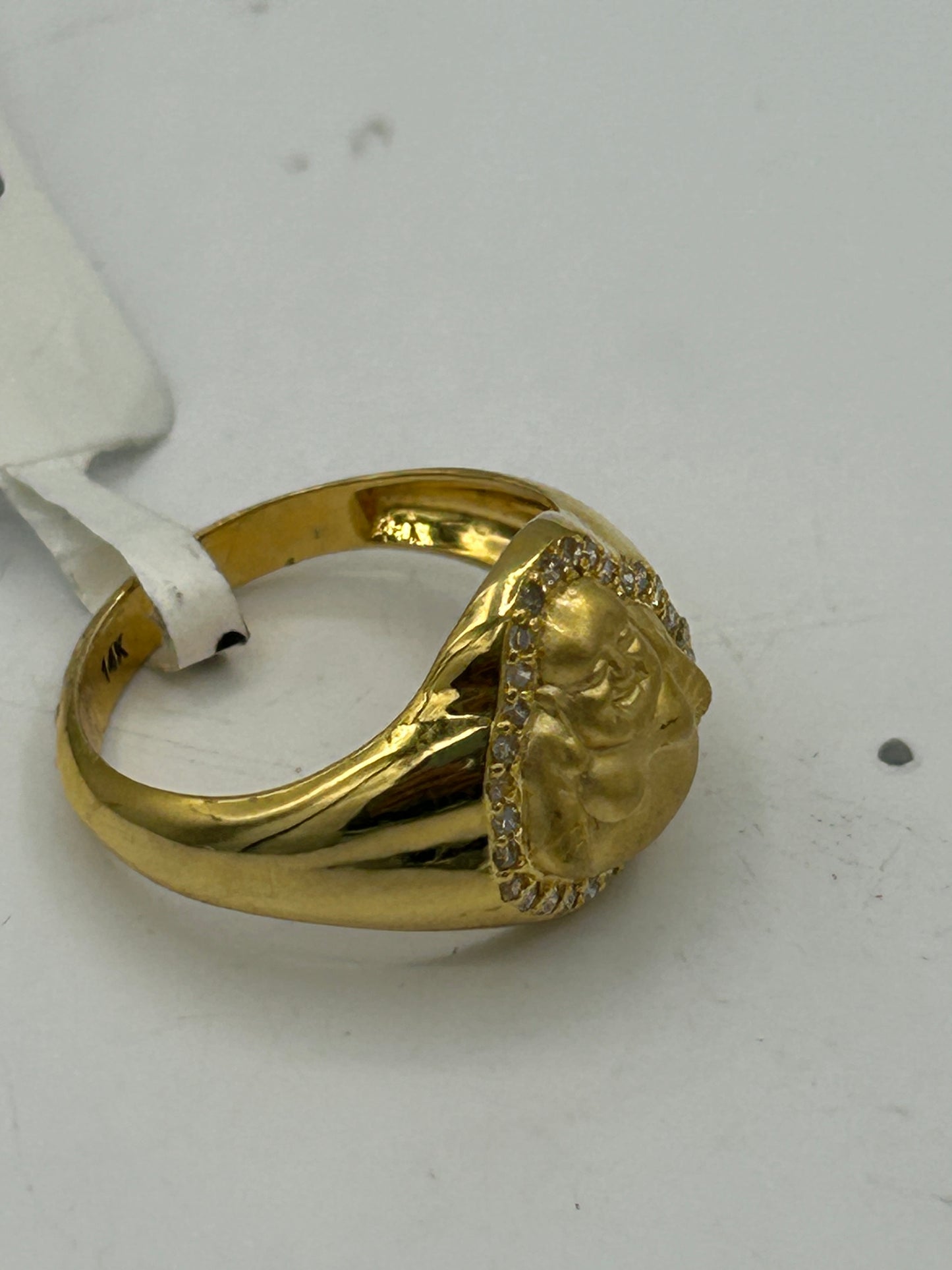 Laughing Buddha 14k Solid Gold Diamond Rings..