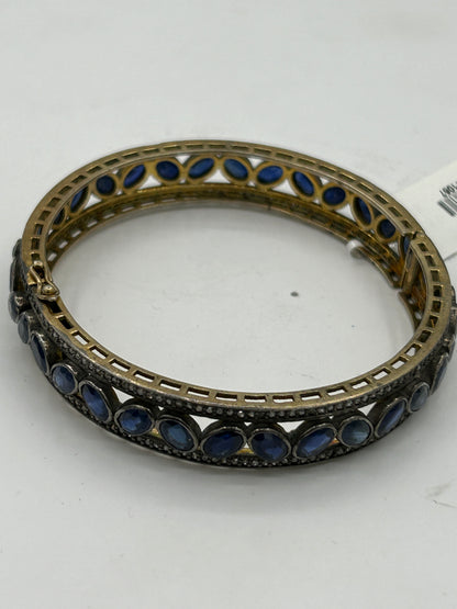 Blue Sapphire Diamond Bangle