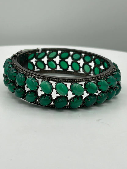 Green Onex Diamond Bangle